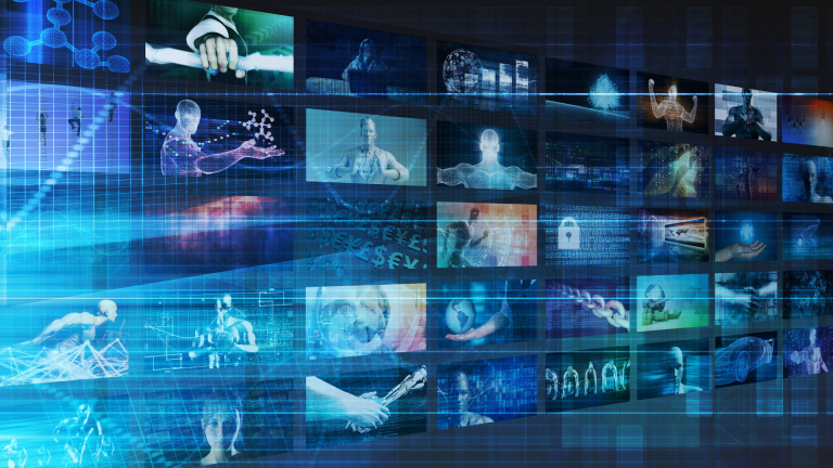 Blue Modern Abstract Company Zoom Virtual Background (10)